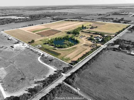 an aerial view of a residential houses