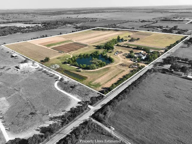 an aerial view of a residential houses