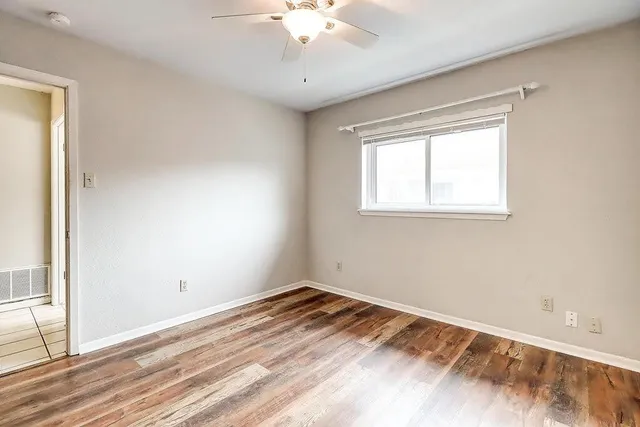 an empty room with a window