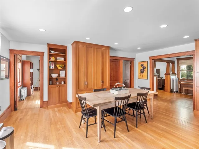 a view of a livingroom with furniture and a window