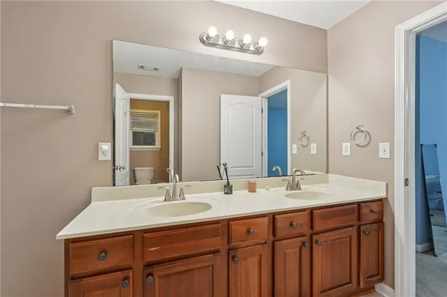 an aerial view of a house with mountain view