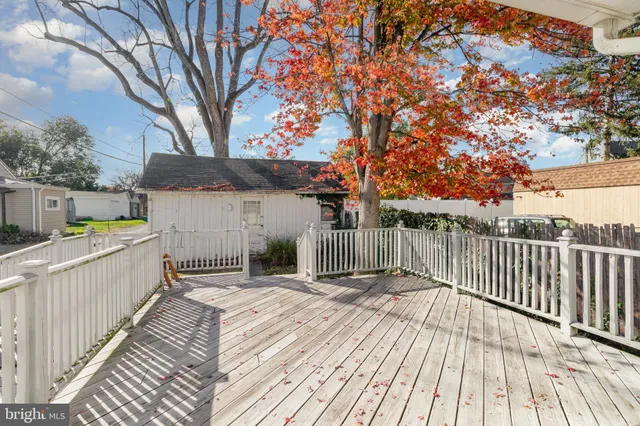 a view of a wooden deck