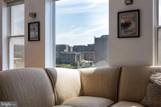 a living room with furniture