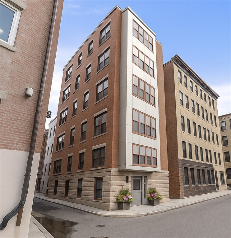 a front view of a building