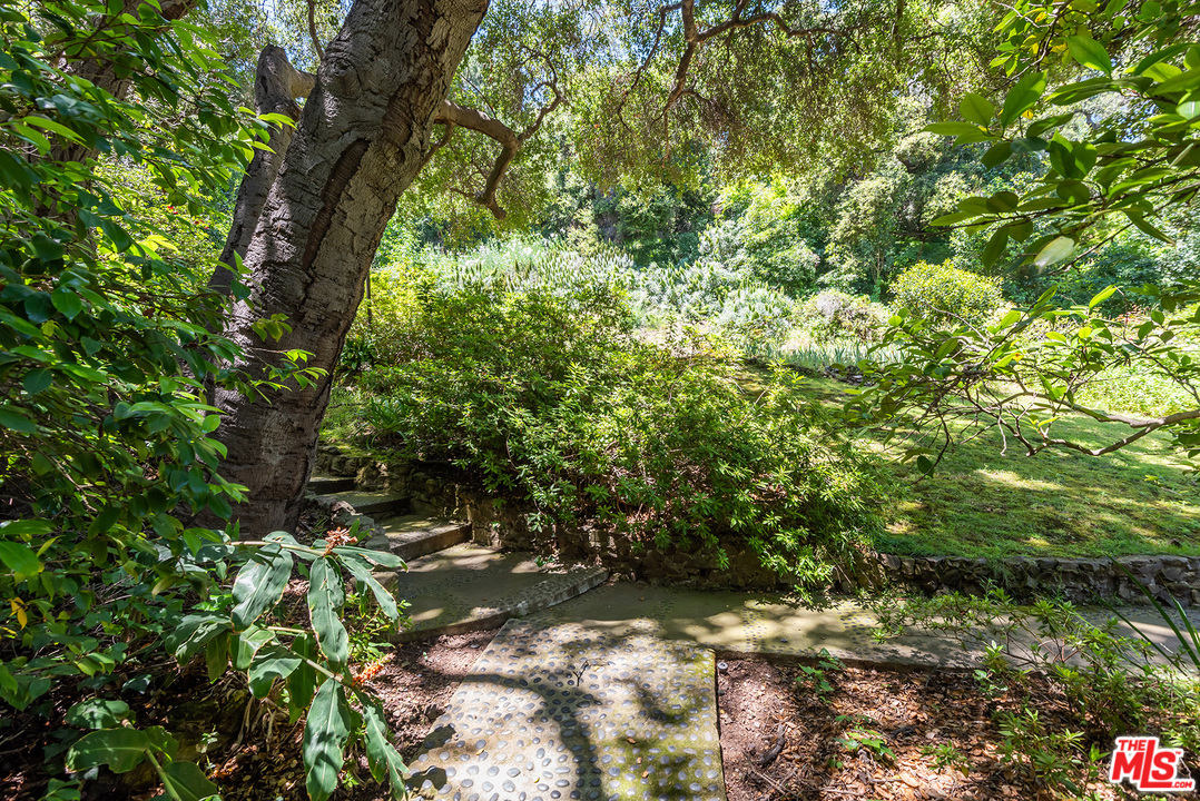 1491 Stone Canyon Road Los Angeles, CA 90077 - Photo 17 of 27 a backyard of a house