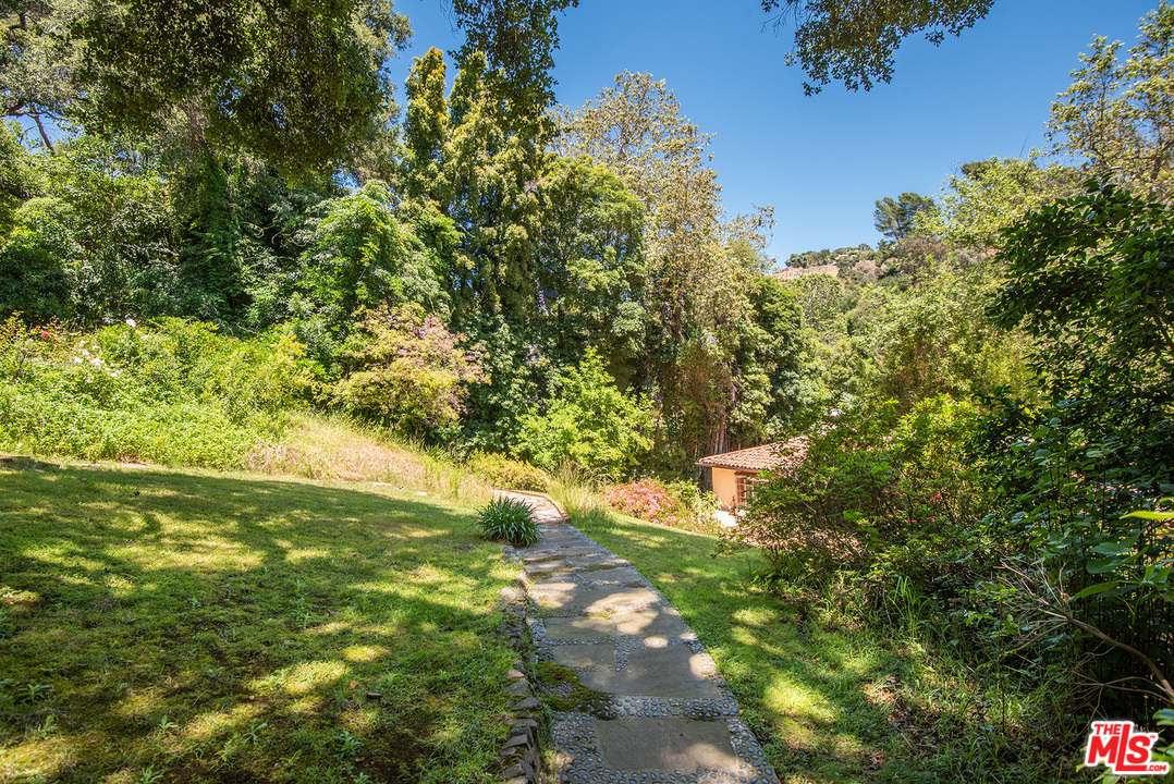 1491 Stone Canyon Road Los Angeles, CA 90077 - Photo 18 of 27 a view of a yard with a tree