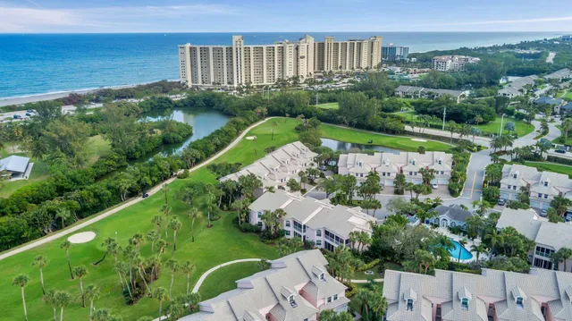 an aerial view of a house with garden view