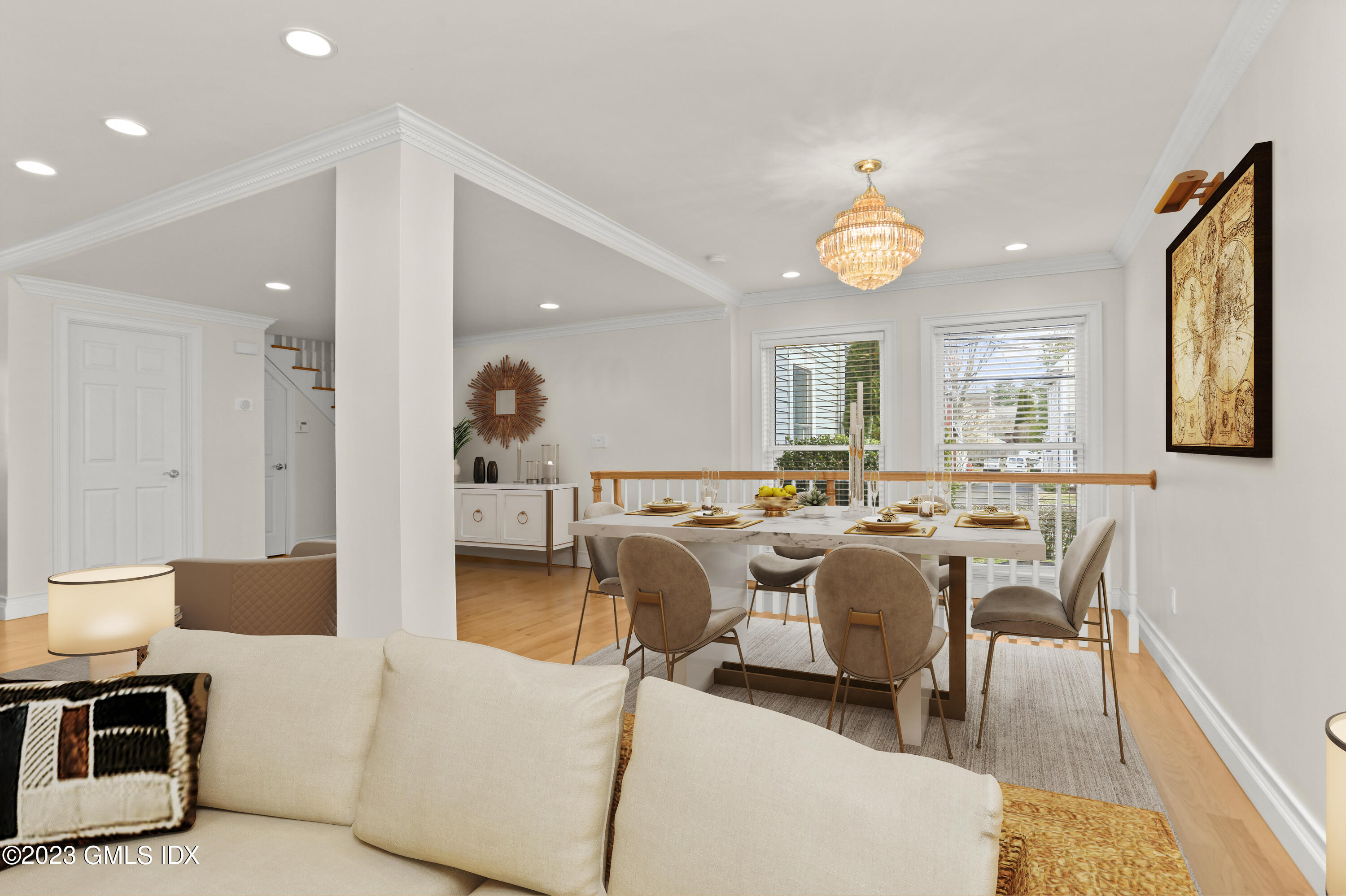 58 Sherwood Place Greenwich, CT 06830 - Photo 7 of 47 a view of a dining room with furniture and a chandelier