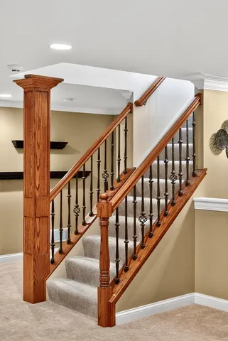 a kitchen with granite countertop a stove and cabinets