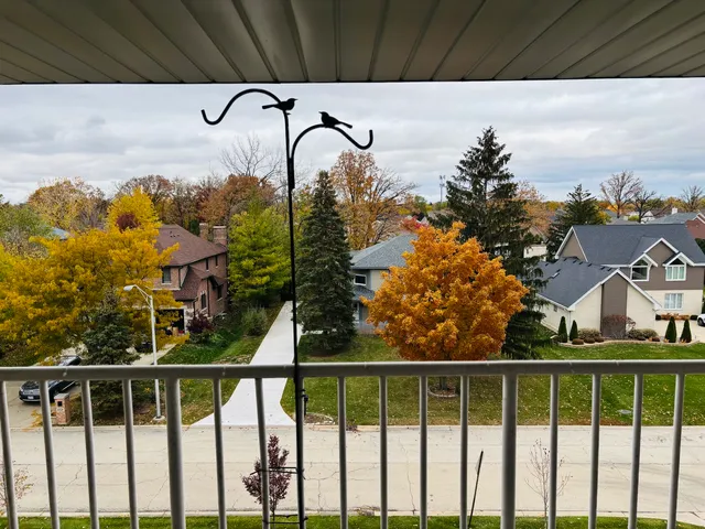 a view of a city from a balcony