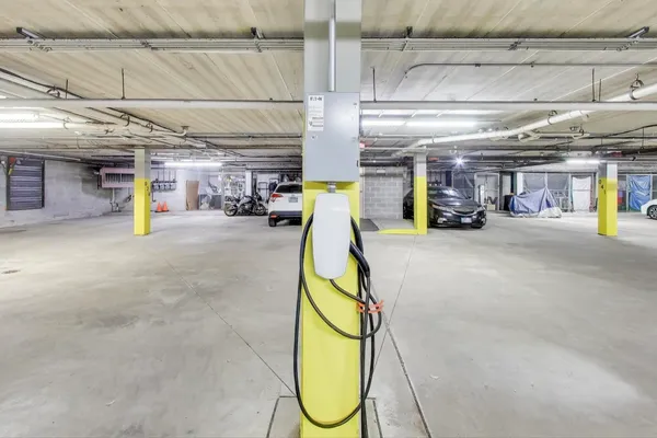 a car parked in parking garage