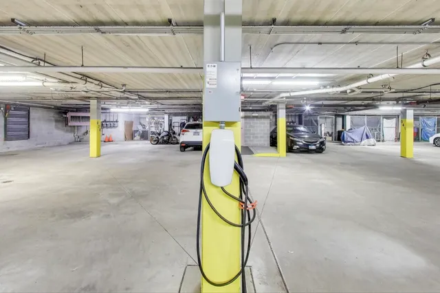a car parked in parking garage