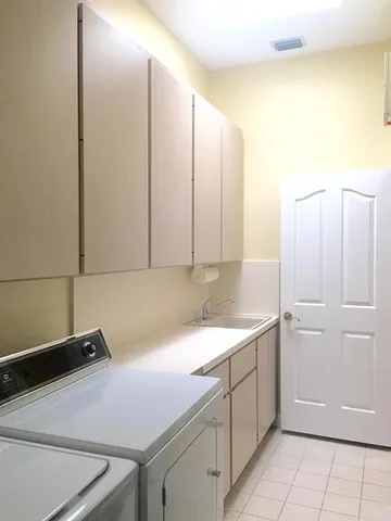 a hallway with a couch