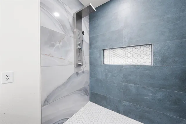 a bathroom with a shower