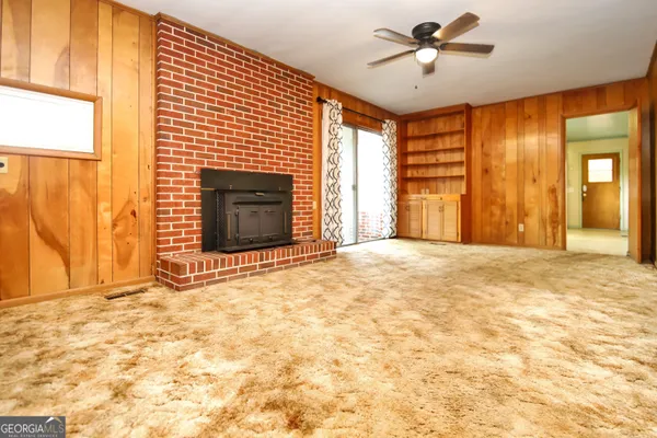 a view of a balcony with windows