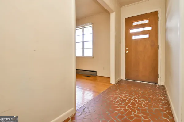 an empty room with a window