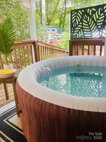 a view of balcony with a swing