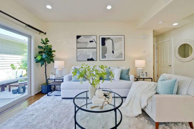 Cottage Court Mountain View, CA 94043 - Photo 6 of 43 a living room with furniture flowerpot and a window