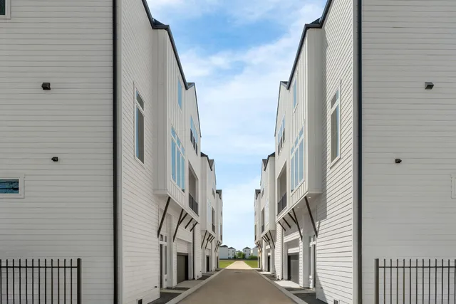 a view of entryway with brick walls