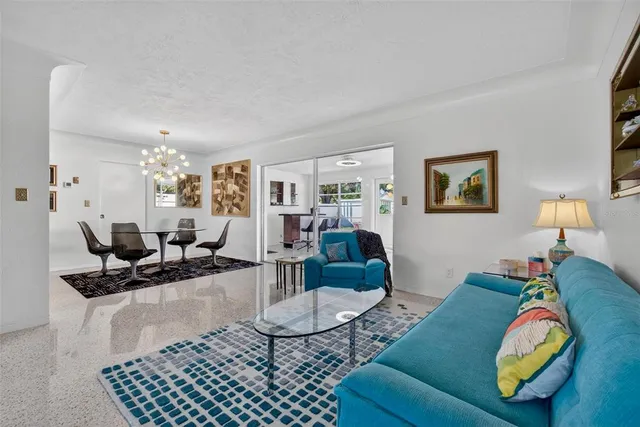 a living room with furniture