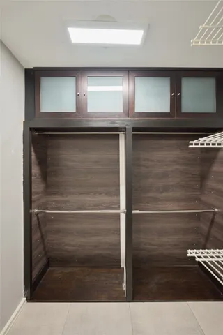 a close view of closet