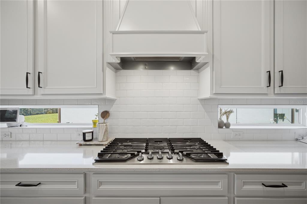 13816 Sharp Hawk Drive Riverview, FL 33569 - Photo 18 of 76 a kitchen with white cabinets and a stove with wooden floor
