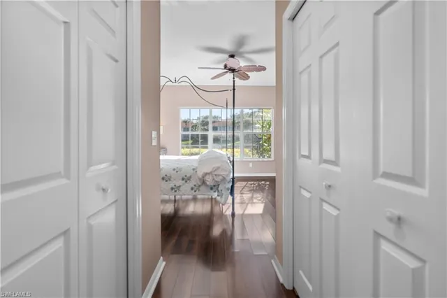 a view of entryway with wooden floor