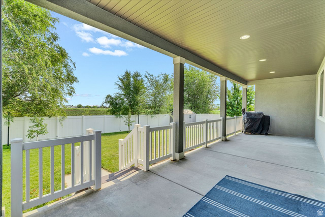 3269 West 650 North Layton, UT 84041 - Photo 27 of 35 Expansive covered patio with concrete flooring and recessed lighting