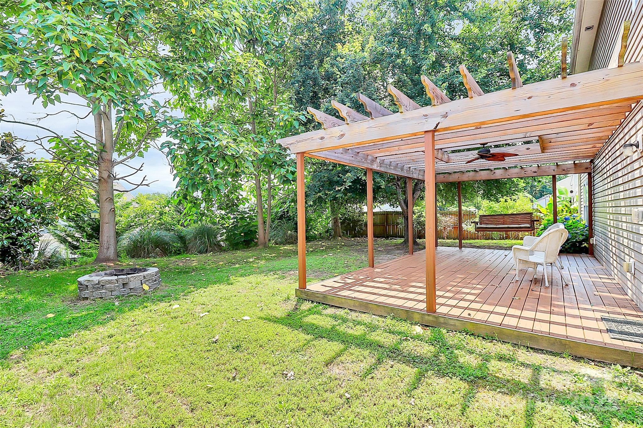 1817 Tradd Avenue Clover, SC 29710 - Photo 6 of 42 a view of a patio with table and chairs under an umbrella