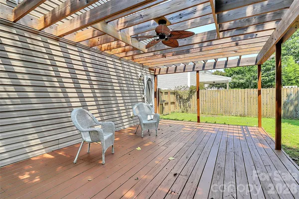 a view of porch with seating space