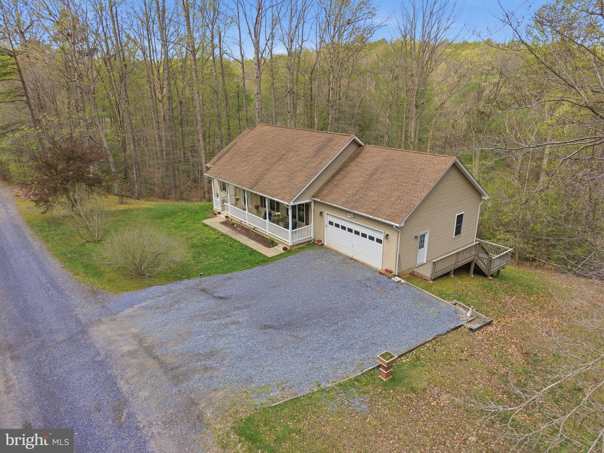 405 Ball Road St. Leonard, MD 20685 - Photo 33 of 40 a aerial view of a house with a yard