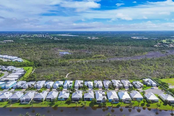 a view of a lake with a yard