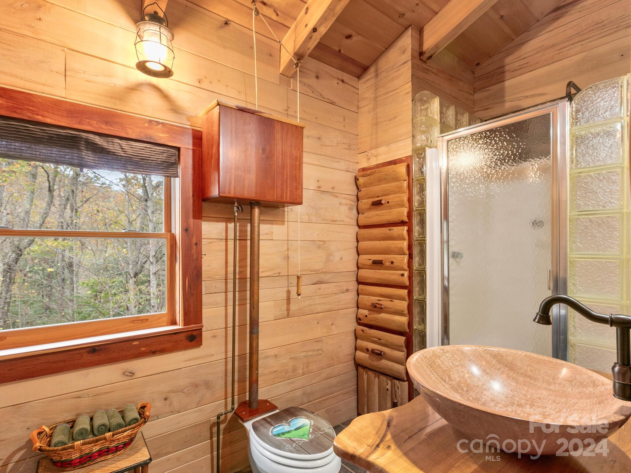 354 Nelons Road Mill Spring, NC 28756 - Photo 24 of 32 a bathroom with a toilet and a sink