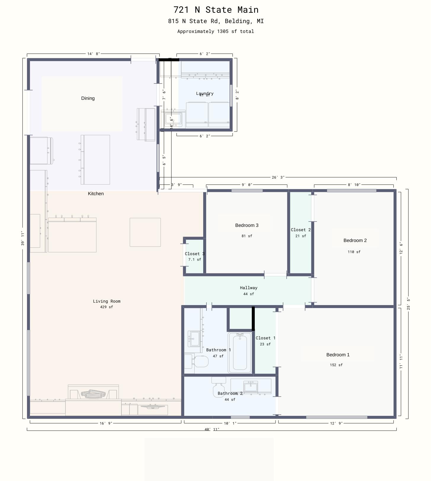721 North State Road Belding, MI 48809 - Photo 64 of 65 Main Floor Floor plan