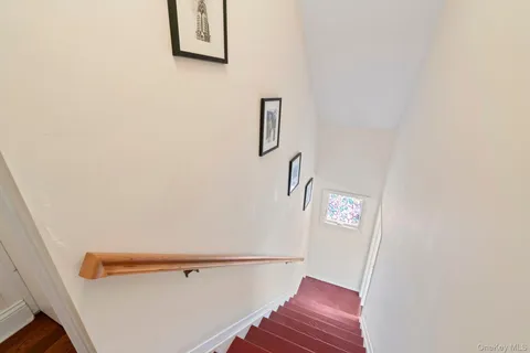 a view of small space with racks on the wall