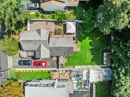 an aerial view of multiple house