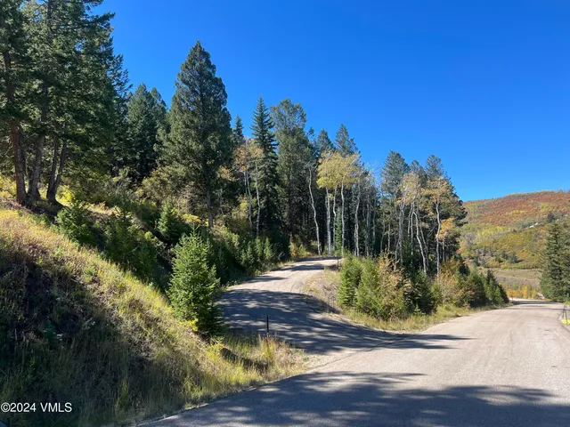 a view of a yard with mountain view