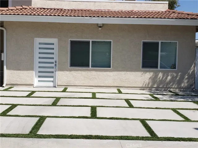 a view of a wooden door