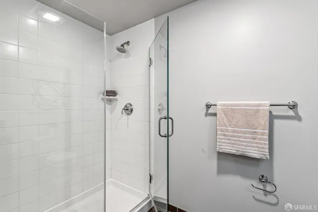 a bathroom with a shower