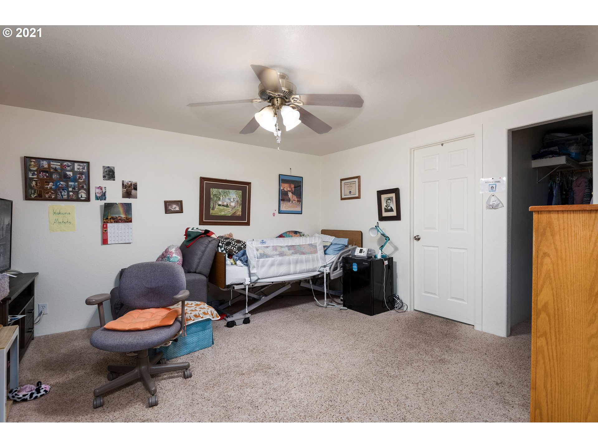 4954 E Street Springfield, OR 97478 - Photo 13 of 23 a bedroom with furniture and a fan