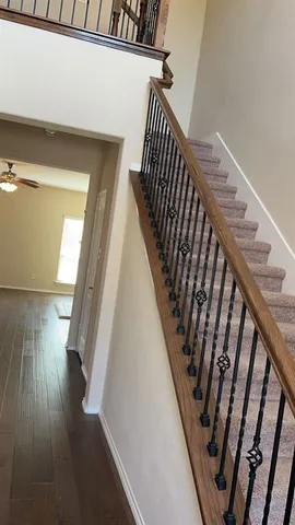 a view of entryway with wooden floor
