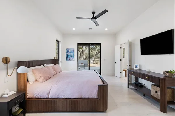 a view of a room and lake view