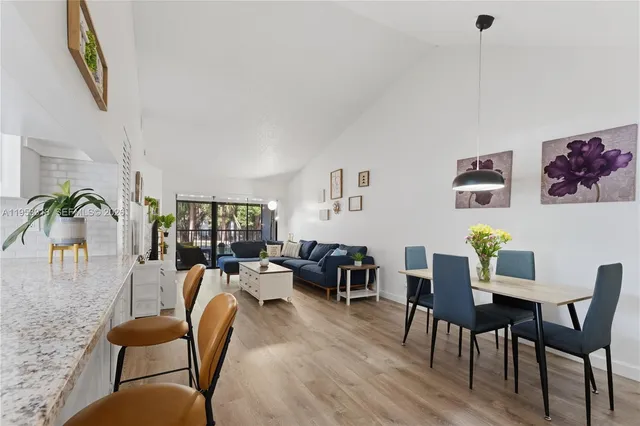 a view of a livingroom and dining room