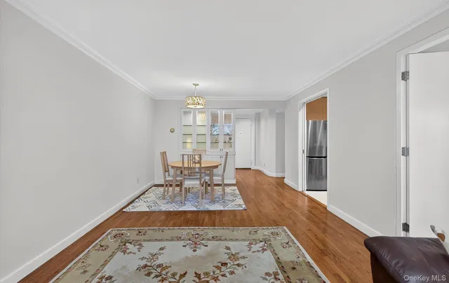 a living room with a rug
