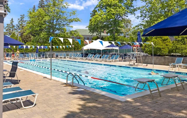a view of a park with slide