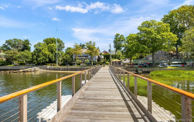 a view of a lake from a yard