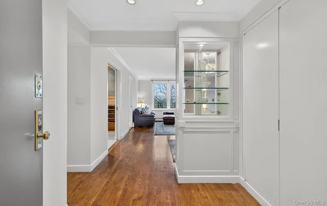 a view of a bedroom from the hallway
