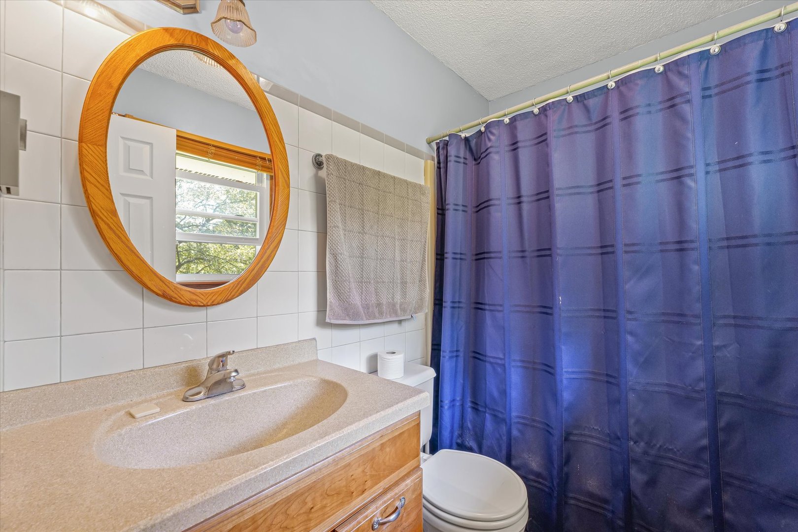 9835 East 1610 North Road Oakwood, IL 61858 - Photo 18 of 35 a bathroom with a sink a mirror a toilet and a mirror