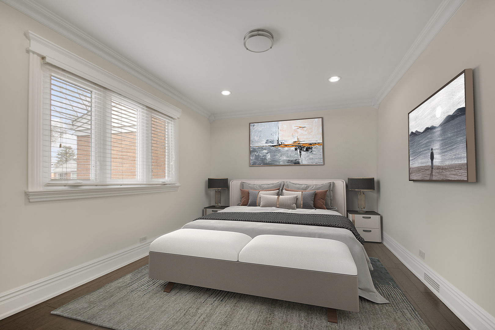 491 Old Surrey Road, Unit B Hinsdale, IL 60521 - Photo 15 of 29 a bedroom with a large bed and a window