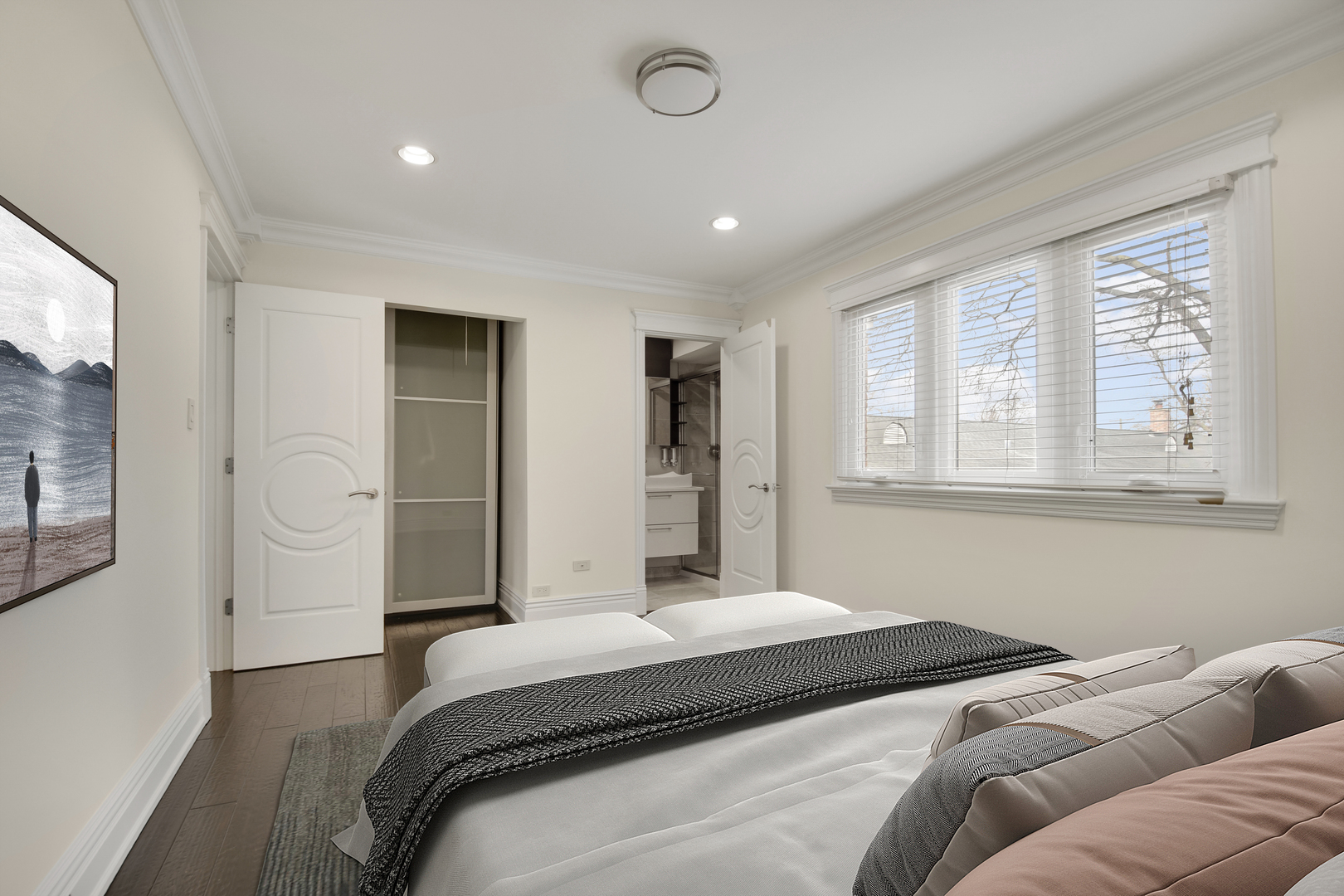 491 Old Surrey Road, Unit B Hinsdale, IL 60521 - Photo 17 of 29 a bedroom with a bed and a window